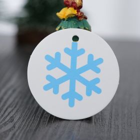 Christmas Small Hangtag Christmas Gift Box Decoration Accessories Pendant Spot Cute Small Card In Stock Wholesale (Option: Round Snowflake)