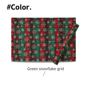 Christmas Series New Year Cloth Plaid Table Flag Insulation Pad (Option: Green snow grid-40x200cm)