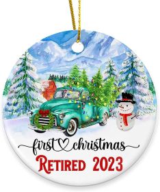 2023 Christmas Round Wooden Plaque Hanging Decoration Cross-border Christmas Hanging Decoration Souvenir (Option: Doublesided5)