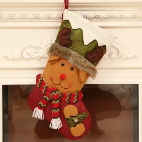 Santa Snowman Deer Imitation Leather Socks Decoration (Option: Deer)