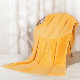 Large Cotton Absorbent Quick Drying Lint Resistant Towel (Option: Yellow-100x120cm)