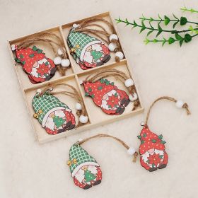 Christmas Faceless Doll Wooden Pendant Decoration Set (Option: Section C)