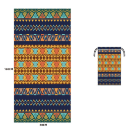 Printed Swim Microfiber Beach Towel (Option: Amber Bohemian-80x160cm opp bag)