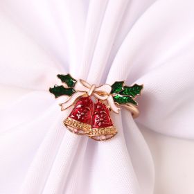 Christmas Tree Napkin Ring Snowflake Napkin Button (Option: Double bells)