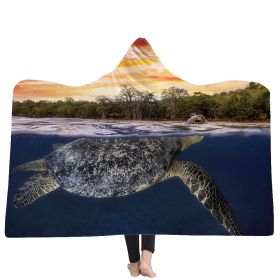 New Ocean Turtle Series Hooded Blanket Cape (Option: 7style-150x200cm)