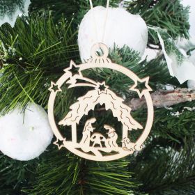 Hollow Out Snowflake Home Decoration Christmas Tree Pendant Wood (Option: The resurrection)