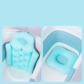 Bubble Bath Cushion Folding Bucket Household Use (Option: Blue-Separable)