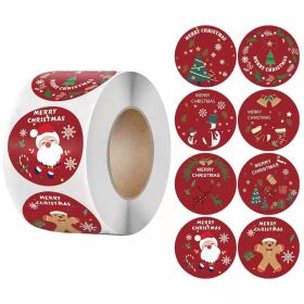 Christmas Decoration Gift Wrap Stickers (Option: Picture color F-25MM)