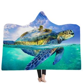 New Ocean Turtle Series Hooded Blanket Cape (Option: 6style-150x200cm)