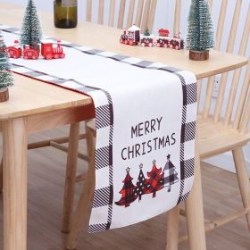 Christmas Table Flag Double Printing Snowman Table Mat (Option: Color02-180x33cm)