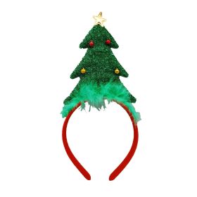 New Christmas Headband Cartoon Snowflake Antlers Decorative Hair Clip (Option: G A Christmas Tree)