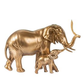 Creative Lucky Elephant Handicraft Ornament Desktop Decoration Good Luck Decoration Ornament For Home Office Wine Cabinet (Color: Gold)