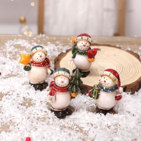 Creative Christmas Tree Blind Box Desktop Ornaments Wooden House Family Pendant (Style: 19)