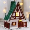 Creative Christmas Tree Blind Box Desktop Ornaments Wooden House Family Pendant