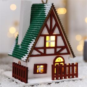 Creative Christmas Tree Blind Box Desktop Ornaments Wooden House Family Pendant (Style: 4)