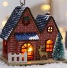 Creative Christmas Tree Blind Box Desktop Ornaments Wooden House Family Pendant