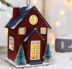 Creative Christmas Tree Blind Box Desktop Ornaments Wooden House Family Pendant