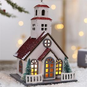 Creative Christmas Tree Blind Box Desktop Ornaments Wooden House Family Pendant (Style: 6)