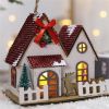 Creative Christmas Tree Blind Box Desktop Ornaments Wooden House Family Pendant