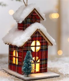 Creative Christmas Tree Blind Box Desktop Ornaments Wooden House Family Pendant (Style: 8)