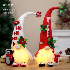 Christmas Glowing Gnome Doll Clover With Lights Faceless Doll Doll Ornaments (select: white)