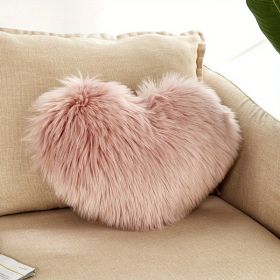 1pc Boho Love Heart Plush Throw Pillow - Fluffy Luxury Cushion for Couch, Sofa, Bed - Detachable and Machine Washable Home Decor (Color: PINK)