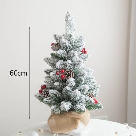 Christmas Tree Table Top Ornaments Flocking Snow Spray High-Grade Christmas Tree 45/60Cm (size: 60)