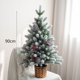 Christmas Tree Table Top Ornaments Flocking Snow Spray High-Grade Christmas Tree 45/60Cm (size: 90)