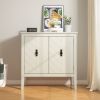 2 Door Wooden Cabinets, Off-white Wood Cabinet Vintage Style Sideboard for Living Room Dining Room Office