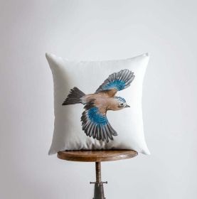 Watercolor Bluebird | Gifts | Brid Prints | Bird Decor | Accent Pillow Covers | Throw Pillow Covers | Pillow | Room Decor | Bedroom Decor (Dimensions: 22x22)