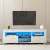 modern TV Stand with LED Lights, high glossy front TV Cabinet, can be assembled in Lounge Room, Living Room or Bedroom