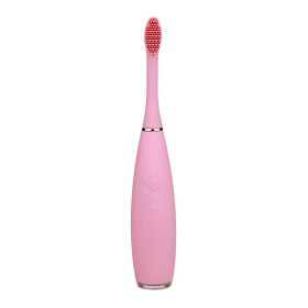 Children's Silicone Rechargeable Household Soft Bristle Sonic Electric Toothbrush (Option: 212C Pink-Customizable-USB)