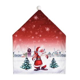 Christmas Decorations Cartoon Chair Covers (Color: Red)