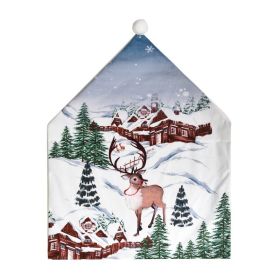 Christmas Decorations Cartoon Chair Covers (Color: Grey)