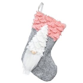 Santa Stockings Gift Bag Christmas Ornament Pendant (Color: PINK)