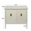 2 Door Wooden Cabinets, Off-white Wood Cabinet Vintage Style Sideboard for Living Room Dining Room Office