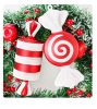 2 Pacs Christmas Ornament Pvc Painted Sequin Candy Pendant 16Cm Christmas Tree Decoration Party Pendant