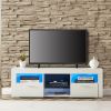 modern TV Stand with LED Lights, high glossy front TV Cabinet, can be assembled in Lounge Room, Living Room or Bedroom