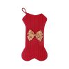 16.5" Christmas Knitted Bone Socks Candy Bags for Fireplace Decor and Ornaments