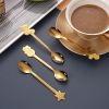 1Set Christmas Stainless Steel Coffee Spoon Tableware Stainless Steel Santa Ornaments Golden Silver Dessert Scoop Xmas Decor Gift