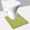 U Shaped Bathroom Rugs Contour Non-slip Toilet Mat Absorbent Cozy Velvet Floor Mat 23.62 x 19.69in