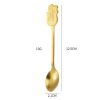 1Set Christmas Stainless Steel Coffee Spoon Tableware Stainless Steel Santa Ornaments Golden Silver Dessert Scoop Xmas Decor Gift