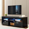 modern TV Stand with LED Lights, high glossy front TV Cabinet, can be assembled in Lounge Room, Living Room or Bedroom