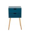 Set of 2 Wooden Modern Nightstand with 2 Drawers and 4 Solid Splayed Legs, Living Room Bedroom Furniture