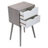 Set of 2 Wooden Modern Nightstand with 2 Drawers and 4 Solid Splayed Legs, Living Room Bedroom Furniture