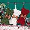 16.5" Christmas Knitted Bone Socks Candy Bags for Fireplace Decor and Ornaments