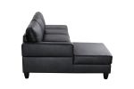 Black Faux Leather 2-Piece Couch Living Room Sofa Set