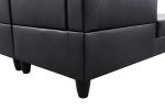 Black Faux Leather 2-Piece Couch Living Room Sofa Set