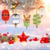 10pcs DIY Diamond Painting Christmas Decorations Xmas Tree Pendant Hanging Ornament Santa Claus Pattern Mosaic Kit Navided Decor