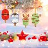 10pcs DIY Diamond Painting Christmas Decorations Xmas Tree Pendant Hanging Ornament Santa Claus Pattern Mosaic Kit Navided Decor